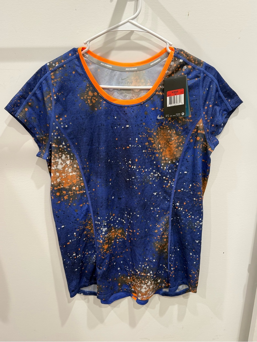 Nike Women’s Short Sleeve Blue Tee with Orange Accents size L